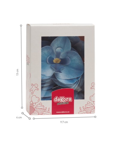 Orquideas De Oblea Color Azul 10uds Dekora