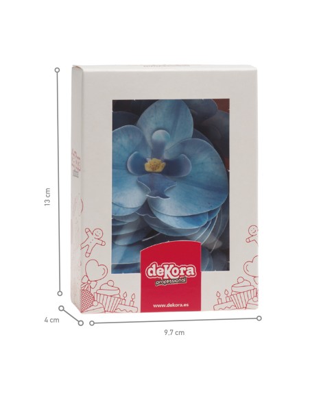 Orquideas De Oblea Color Azul 10uds Dekora