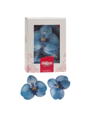 Orquideas De Oblea Color Azul 10uds Dekora