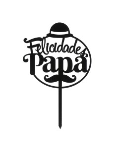 Topper Felicidades Papá Negro Dekora 2