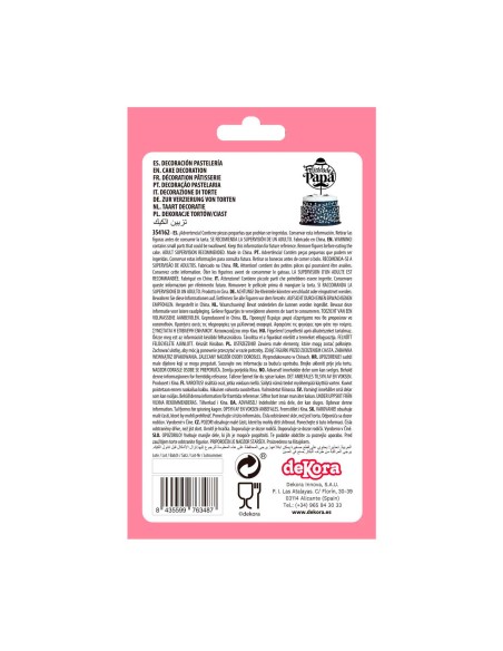 Topper Felicidades Papá Negro Dekora