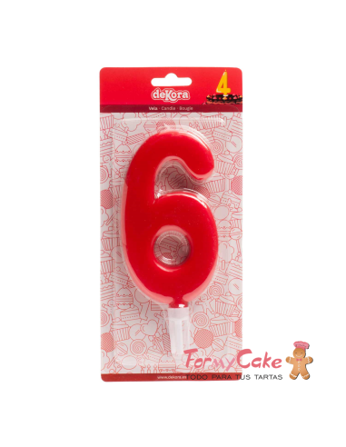 Vela Gigante Número 6 Dekora