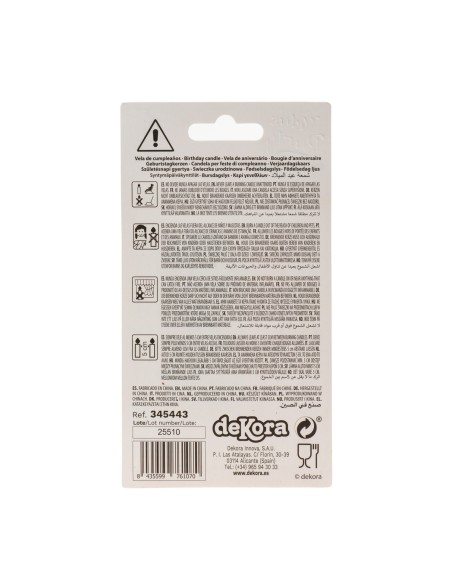 Velas para Tartas Twisted 6ud Dekora