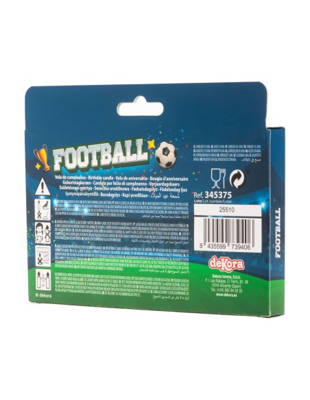 Velas para Tartas De Futbol 4ud Dekora