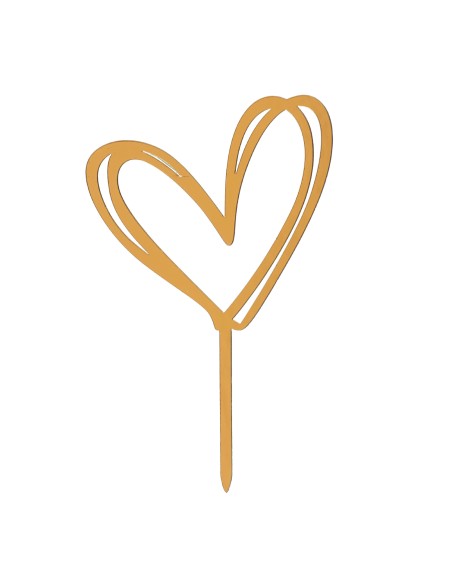 Topper Corazón Dorado Dekora