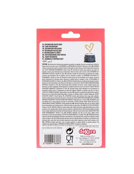 Topper Corazón Dorado Dekora