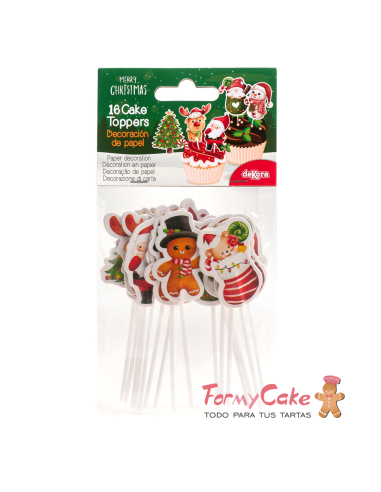 Toppers Motivos Navideños 16ud Dekora