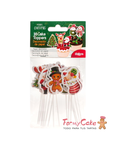Toppers Motivos Navideños 16ud Dekora