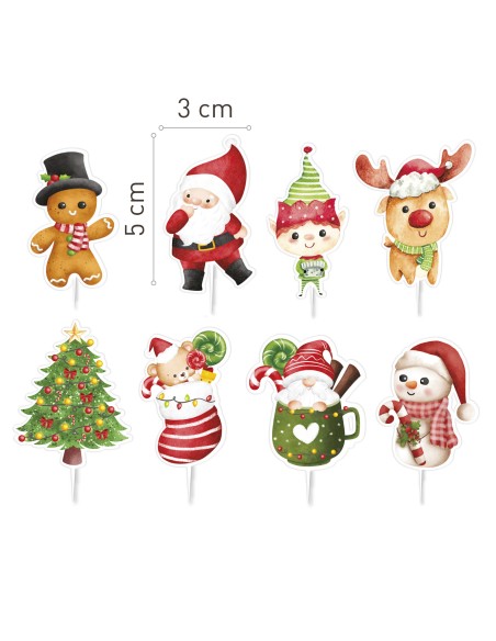 Toppers Motivos Navideños 16ud Dekora