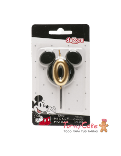 Vela Silueta Mickey Número 0 Dekora