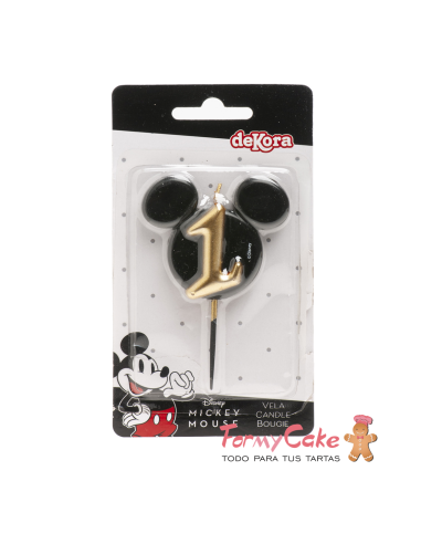 Vela Silueta Mickey Número 1 Dekora