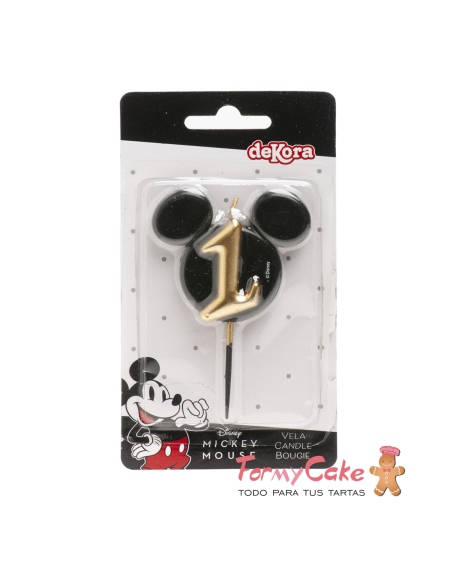 Vela Silueta Mickey Número 1 Dekora