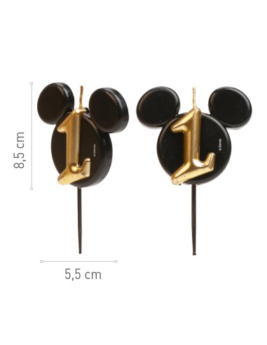 Vela Silueta Mickey Número 1 Dekora