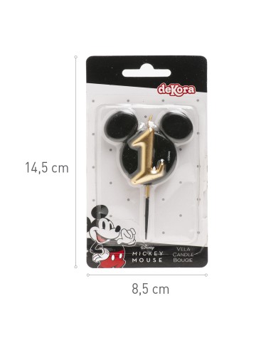 Vela Silueta Mickey Número 1 Dekora