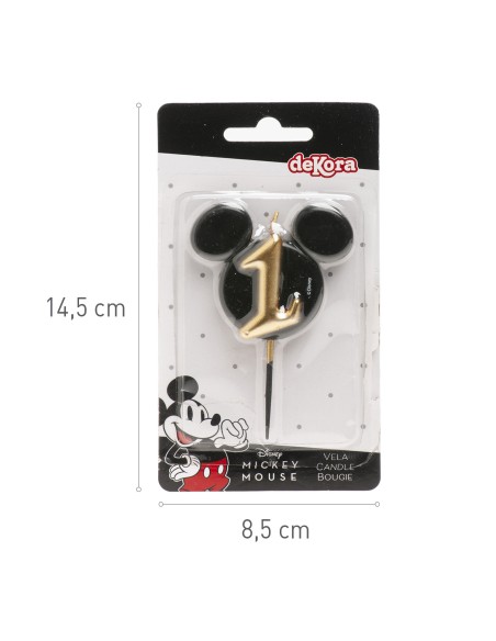 Vela Silueta Mickey Número 1 Dekora