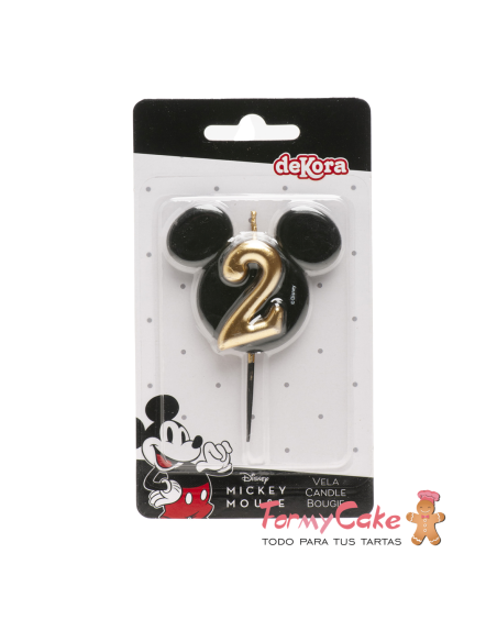 Vela Silueta Mickey Número 2 Dekora