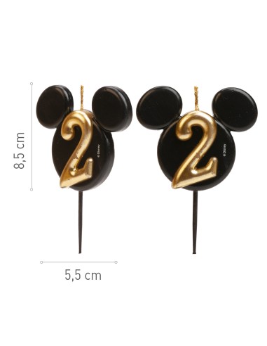 Vela Silueta Mickey Número 2 Dekora
