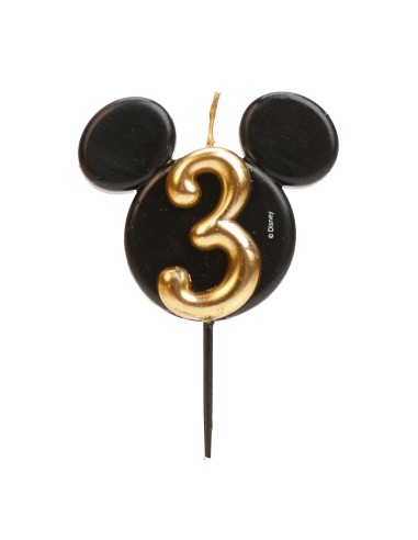 Vela Silueta Mickey Número 3 Dekora