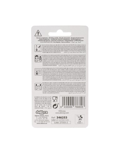 Vela Silueta Mickey Número 3 Dekora