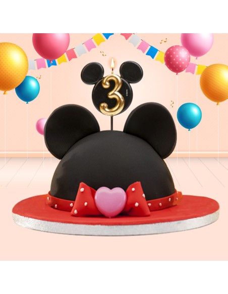 Vela Silueta Mickey Número 3 Dekora
