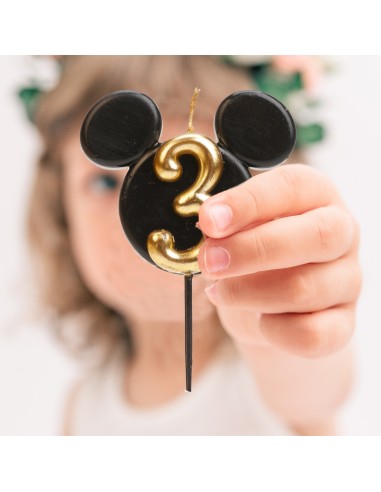 Vela Silueta Mickey Número 3 Dekora