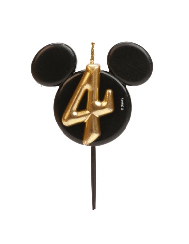Vela Silueta Mickey Número 4 Dekora