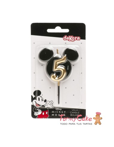 Vela Silueta Mickey Número 5 Dekora