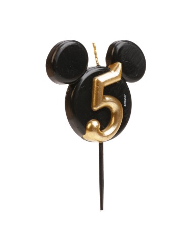 Vela Silueta Mickey Número 5 Dekora