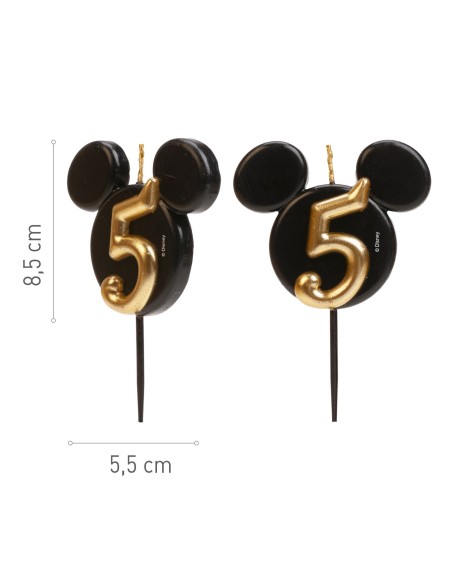 Vela Silueta Mickey Número 5 Dekora