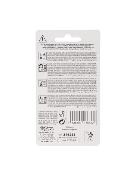 Vela Silueta Mickey Número 5 Dekora