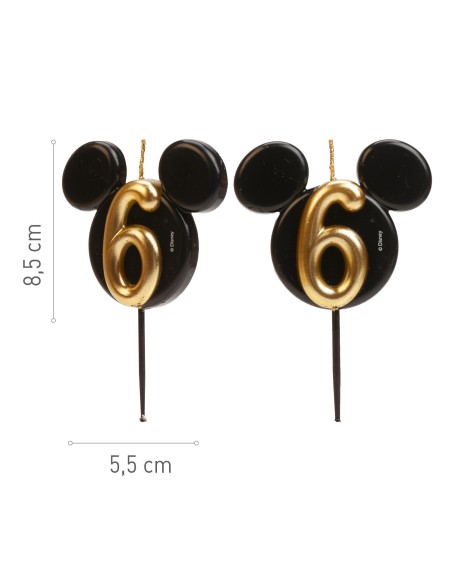 Vela Silueta Mickey Número 6 Dekora