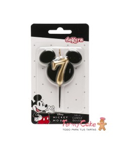 Vela Silueta Mickey Número 7 Dekora