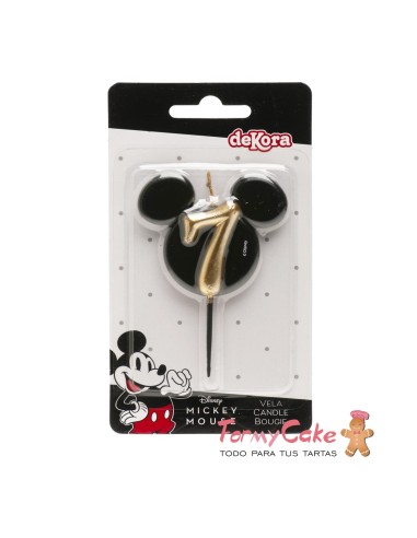 Vela Silueta Mickey Número 7 Dekora