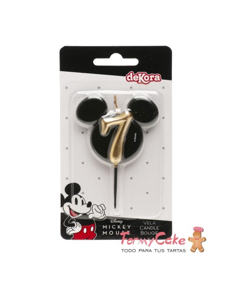 Vela Silueta Mickey Número 7 Dekora