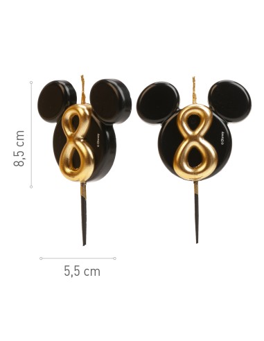 Vela Silueta Mickey Número 8 Dekora