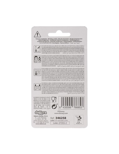 Vela Silueta Mickey Número 8 Dekora