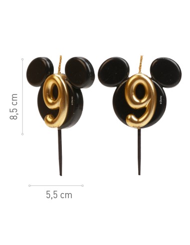 Vela Silueta Mickey Número 9 Dekora