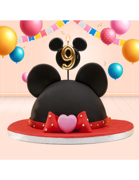 Vela Silueta Mickey Número 9 Dekora