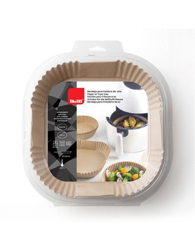 Bandeja Desechable freidora Aire 20x20x5cm, Ibili