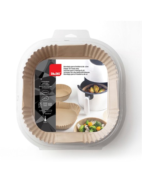 Bandeja Desechable freidora Aire 20x20x5cm, Ibili