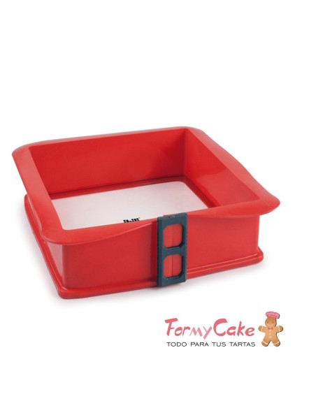 Molde Desmontable Cuadrado Con Base De Cristal 21cm Ibili