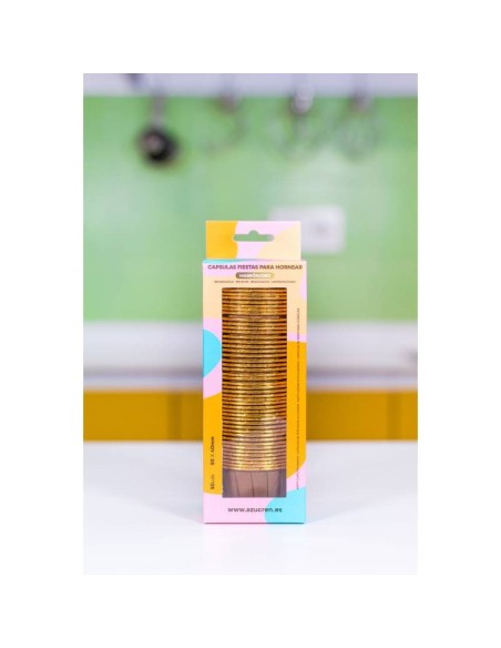 Cápsulas Rigidas Marrón-Oro 50ud Azucren