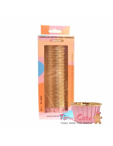 Cápsulas Rigidas Rosa-Oro 50ud Azucren