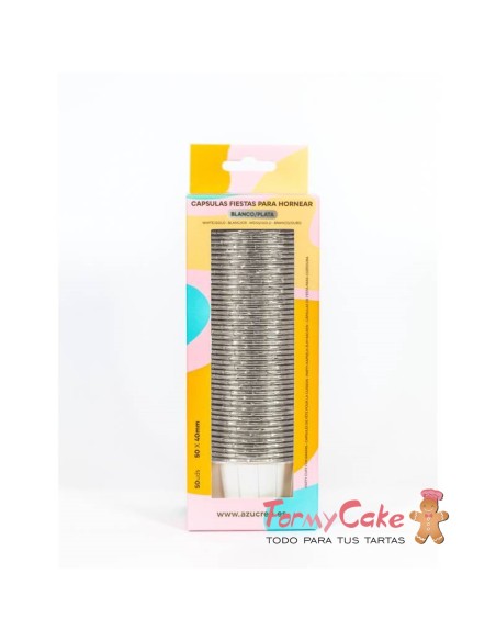 Cápsulas Rigidas Blanca-Plata 50ud Azucren