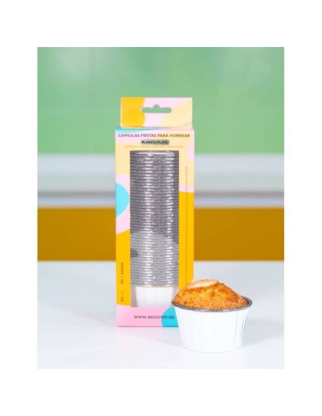 Cápsulas Rigidas Blanca-Plata 50ud Azucren
