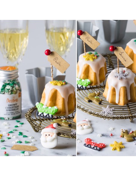 Decoración De Azúcar Santa Claus Y Reno 6ud  Decora