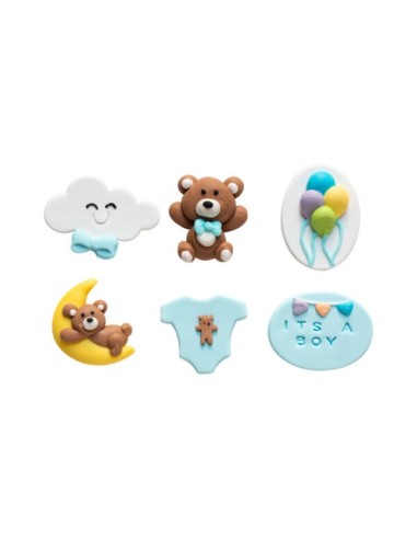 Decoración de Azúcar Bautizo Niño 6ud Decora