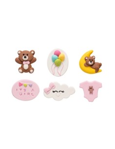 Decoración de Azúcar Bautizo Niña 6ud Decora 2