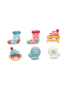 Decoración De Azúcar Elfos Papá Noel 6ud  Decora 2