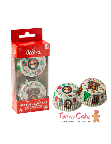 Cápsulas Cupcakes Regalos De Navidad 36uds Decora